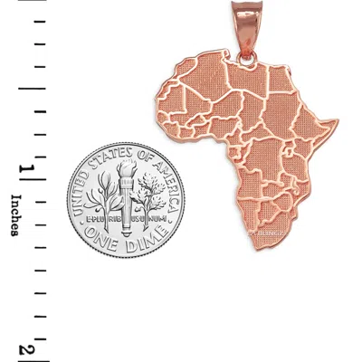 Pre-owned La Blingz Rose Gold Africa Country Map Pendant Necklace