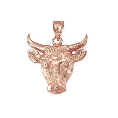Pre-owned La Blingz Rose Gold Bull Head Dc Pendant Necklace