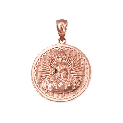 Pre-owned La Blingz Rose Gold Hindu Goddess Lakshmi (luxmi) Coin Pendant Necklace