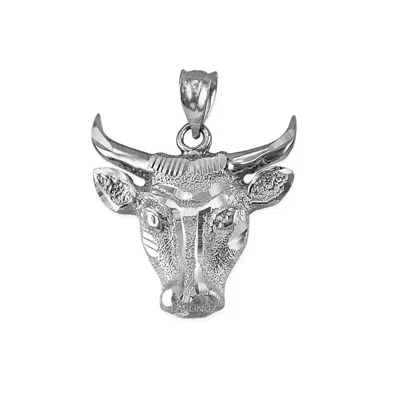 Pre-owned La Blingz White Gold Bull Head Dc Pendant Necklace