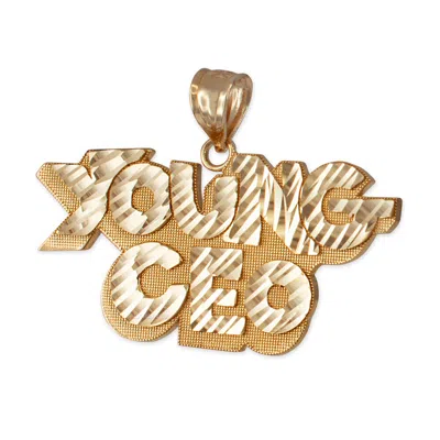 Pre-owned La Blingz Yellow Gold Young Ceo Dc Pendant Necklace