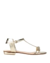 La Bottega Dell'artigiano Woman Thong Sandal Gold Size 5 Leather
