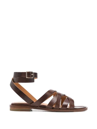 La Bottega Di Lisa Ankle Strap Sandals In Brown