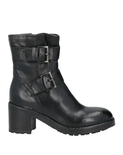 La Bottega Di Lisa Woman Ankle Boots Black Size 8 Leather