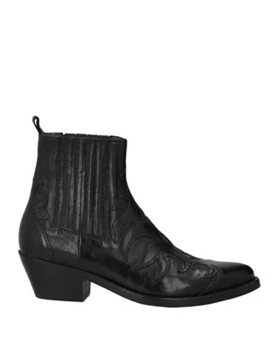 La Bottega Di Lisa Woman Ankle Boots Black Size 7 Leather
