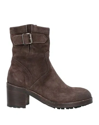 La Bottega Di Lisa Woman Ankle Boots Dark Brown Size 8 Leather