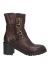 La Bottega Di Lisa Woman Ankle Boots Dark Brown Size 8 Leather