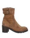 La Bottega Di Lisa Woman Ankle Boots Khaki Size 7 Leather In Beige