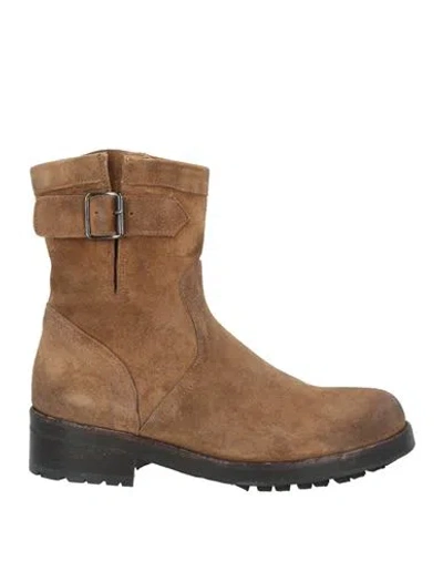 La Bottega Di Lisa Woman Ankle Boots Khaki Size 8 Leather In Beige