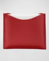 La Bouche Rouge Refillable Leather Compact Case In Red