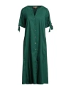 La Camicia Woman Midi Dress Green Size 6 Cotton, Polyamide, Elastane