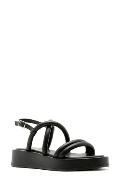 La Canadienne Abi Leather Platform Sandal In Black