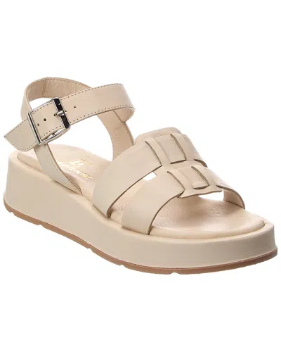 La Canadienne Acorn Leather Platform Sandal In Neutral