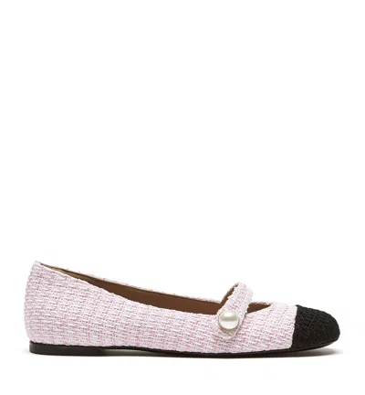 La Canadienne Adore Tweed Flat In Pink