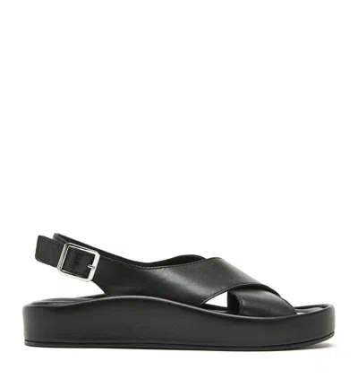 La Canadienne Adriel Leather Sandal In Black
