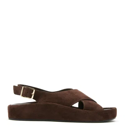 La Canadienne Adriel Suede Sandal In Brown