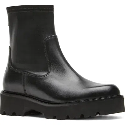 La Canadienne Adventure Leather Platform Bootie In Black Leather