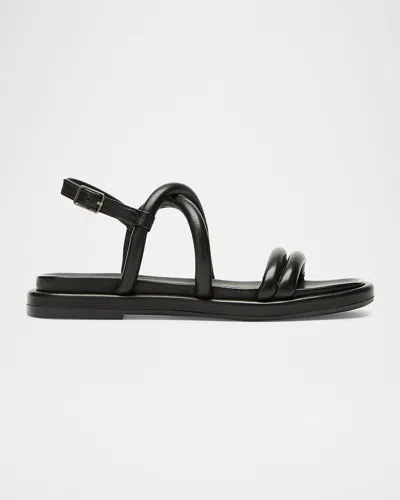 La Canadienne Alias Leather Cross-strap Slingback Sandals In Black