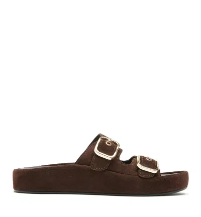 La Canadienne Alley Suede Sandal In Brown