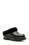 La Canadienne Always Waterproof Genuine Shearling Lined Clog In Black Leather