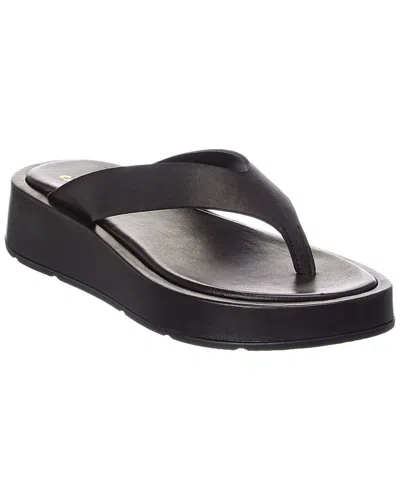 La Canadienne Aly Leather Platform Sandal In Black