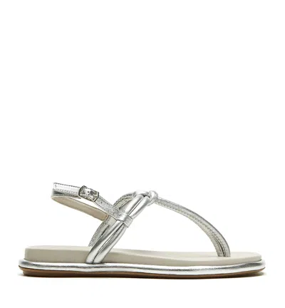 La Canadienne Ambra Leather Sandal In Platinum