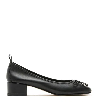 La Canadienne Amie Leather Heeled Ballerina In Black