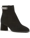 La Canadienne Andrea Suede Chain Ankle Booties In Black