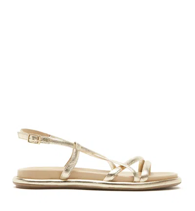 La Canadienne Astro Leather Sandal In Gold