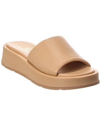 La Canadienne Audi Leather Platform Sandal In Neutral