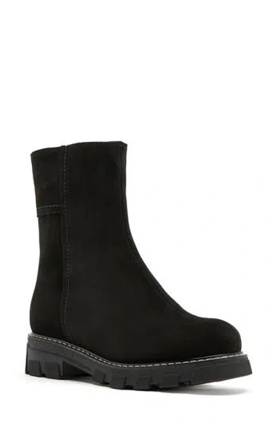 La Canadienne Autumn Genuine Shearling Waterproof Leather Boot In Black