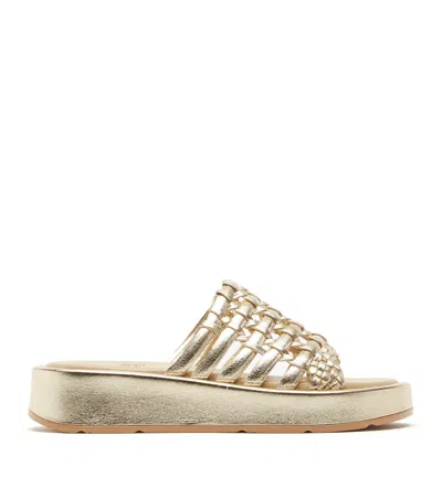 La Canadienne Aveva Leather Sandal In Gold