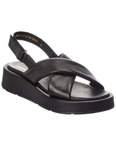 La Canadienne Axis Leather Platform Sandal In Black
