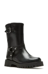La Canadienne Bara Leather Harness Moto Booties In Black Leather