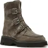 La Canadienne Benwin Suede Bootie In Charcoal Suede