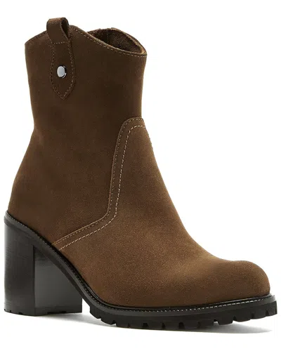 La Canadienne Bessie Waterproof Suede Bootie In Brown