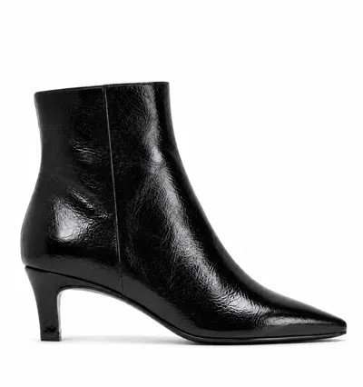 La Canadienne Bev Crushed Leather Heeled Bootie In Black