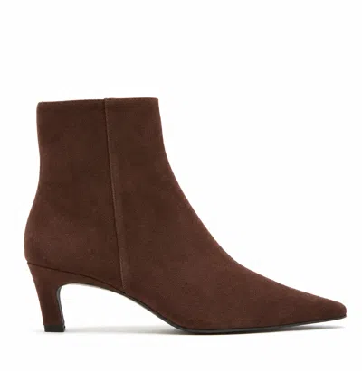 La Canadienne Bev Suede Heeled Bootie In Brunette