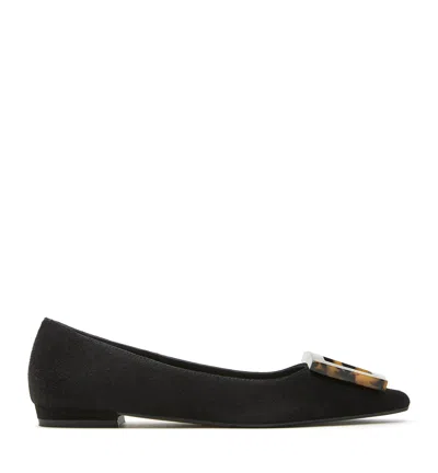 La Canadienne Bose Suede Flat In Black