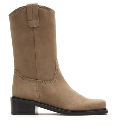 La Canadienne Buzzy Suede Boot In Biscotti