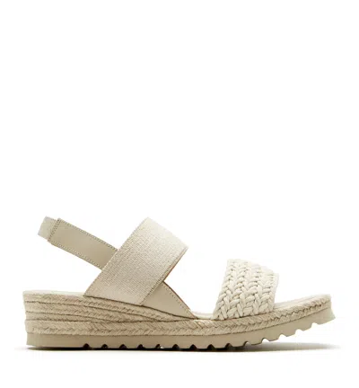 La Canadienne Cannes Fabric Espadrille In Cream