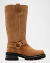 La Canadienne Chad Suede Lug Sole Knee-high Boots In Brown