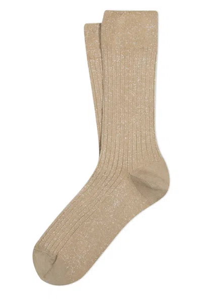 La Canadienne Cherry Lurex Socks In Neutral