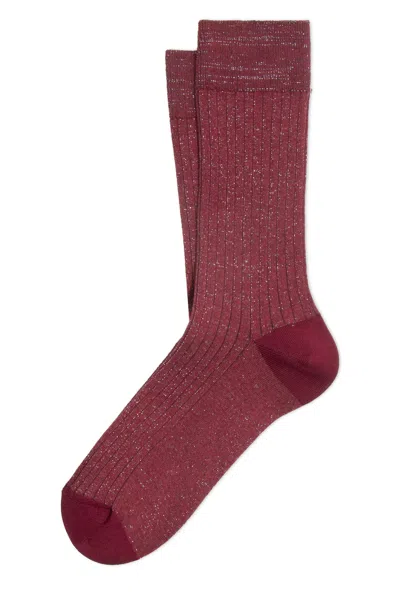 La Canadienne Cherry Lurex Socks In Red