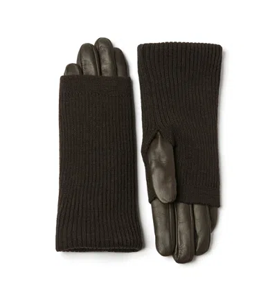 La Canadienne Chrissy Leather Gloves In Brown