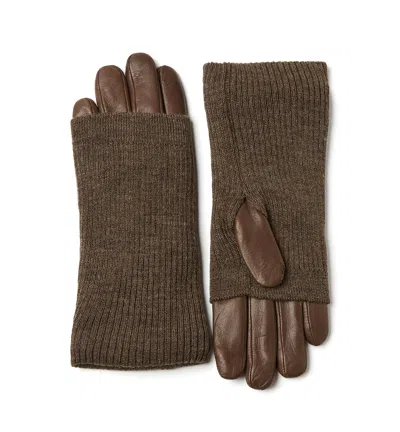 La Canadienne Chrissy Leather Gloves In Taupe