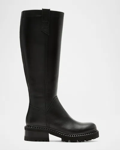 La Canadienne Cyrus Leather Lug-sole Knee Boots In Animal Print