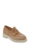 La Canadienne Women's Daniel Slip On Lug Sole Loafer Flats In Biscotti Suede