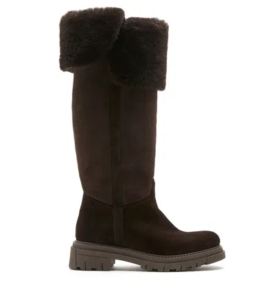 La Canadienne Davide Shearling-lined Suede Boot In Brunette