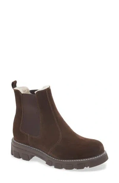 La Canadienne Dawson Faux Shearling Lined Chelsea Boot In Burgundy